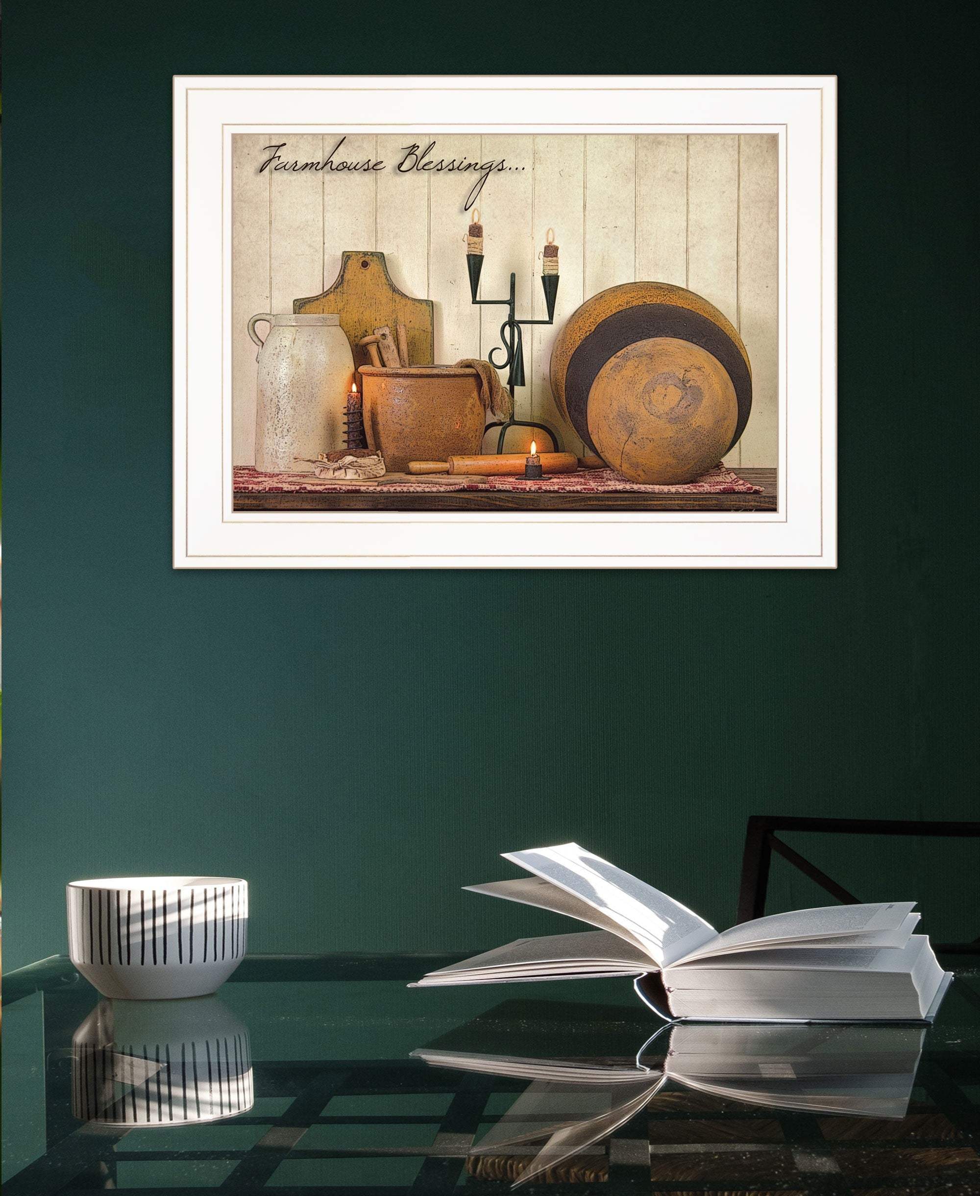 Farmhouse Blessings 2 White Framed Print Kitchen Wall Art - Homeroots - Flyclothing LLC