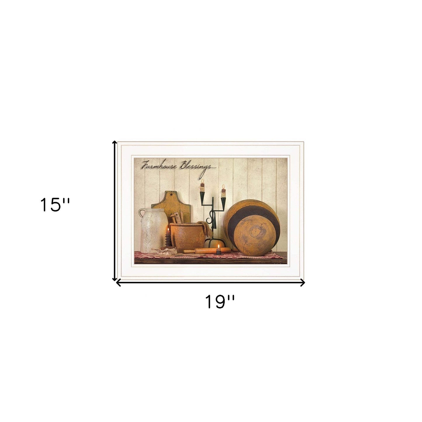 Farmhouse Blessings 2 White Framed Print Kitchen Wall Art - Homeroots - Flyclothing LLC