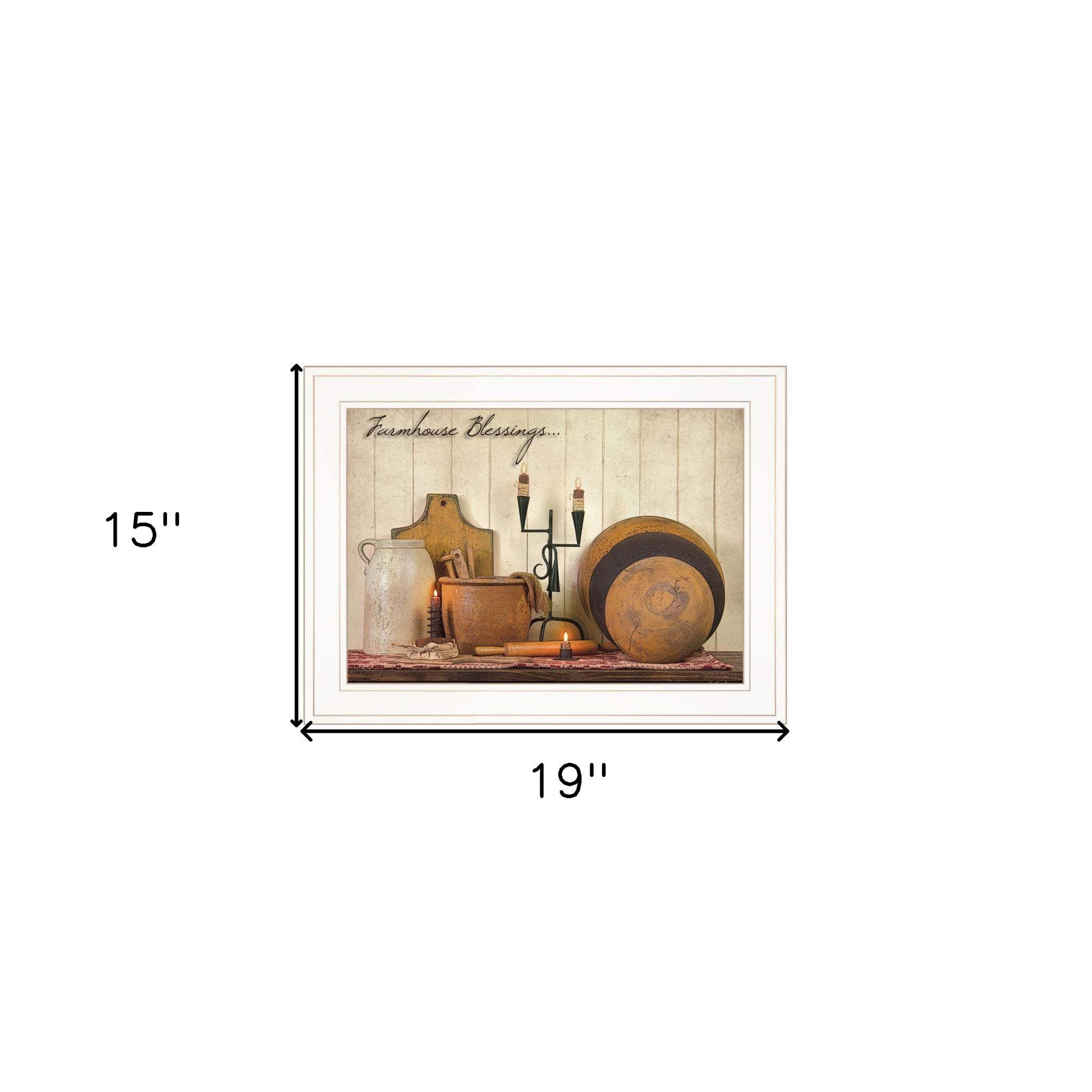 Farmhouse Blessings 2 White Framed Print Kitchen Wall Art - Homeroots - Flyclothing LLC