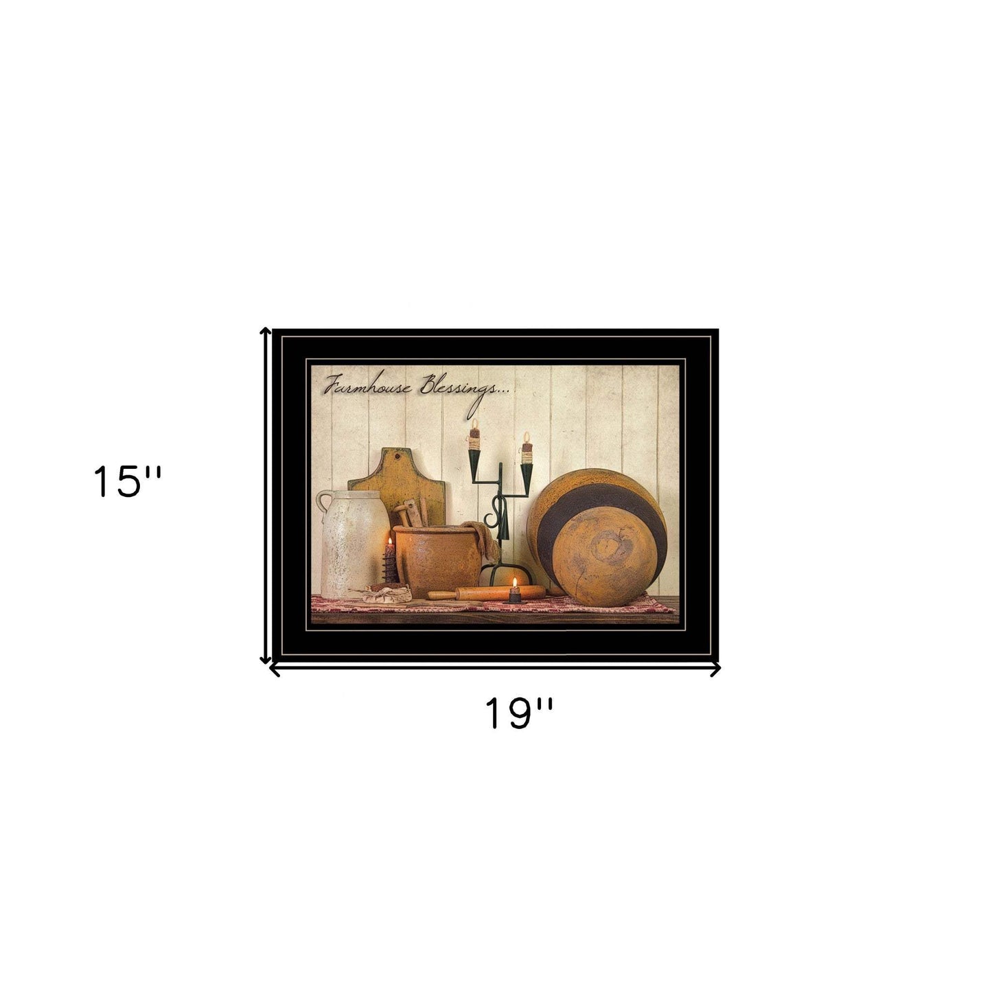 Farmhouse Blessings 3 Black Framed Print Kitchen Wall Art - Homeroots - Flyclothing LLC