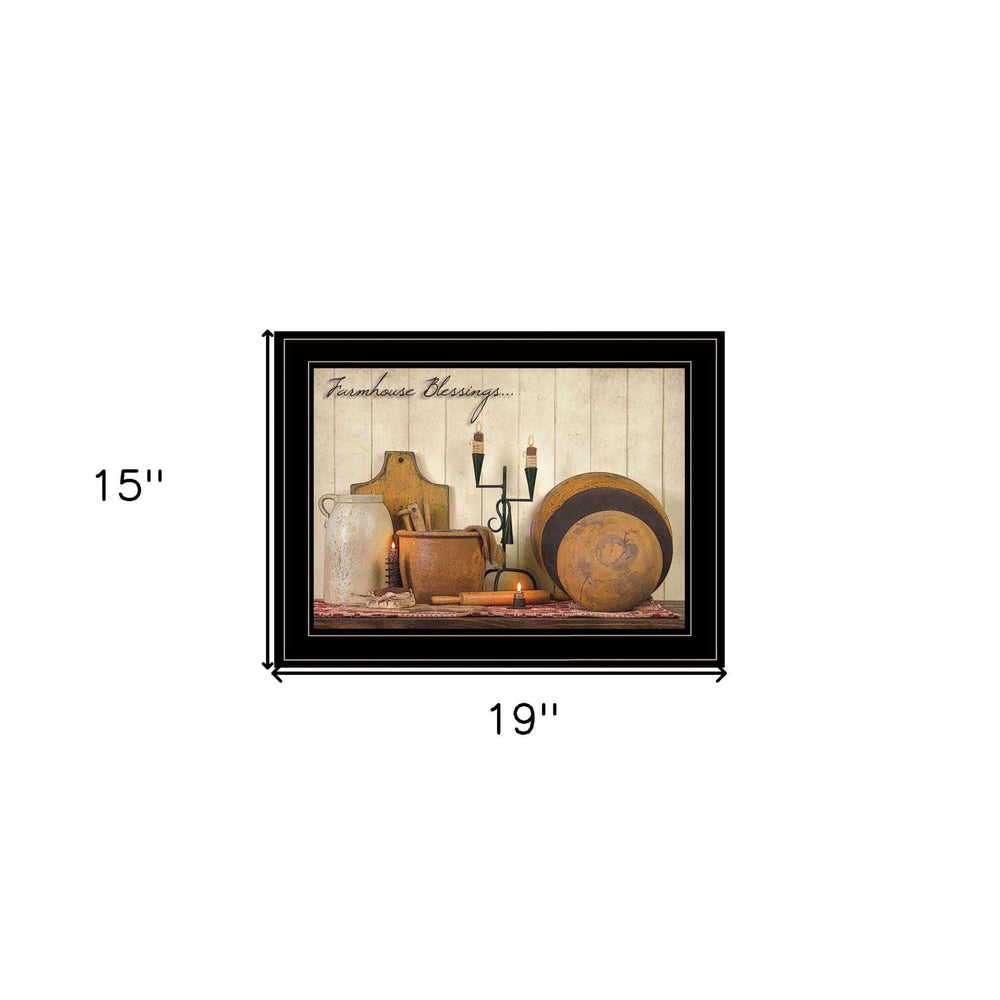 Farmhouse Blessings 3 Black Framed Print Kitchen Wall Art - Homeroots - Flyclothing LLC