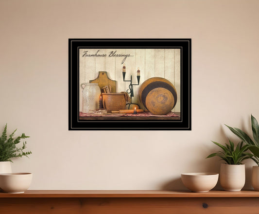 Farmhouse Blessings 3 Black Framed Print Kitchen Wall Art - Homeroots