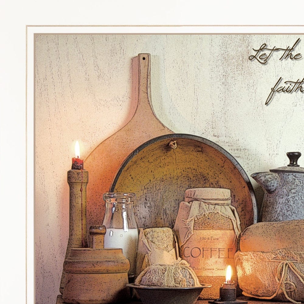 Faith Hope and Love 1 White Framed Print Kitchen Wall Art - Homeroots