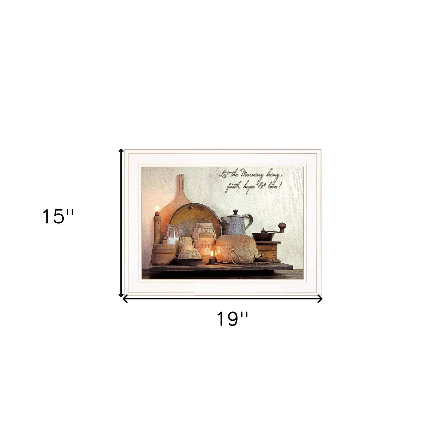 Faith Hope and Love 1 White Framed Print Kitchen Wall Art - Homeroots - Flyclothing LLC