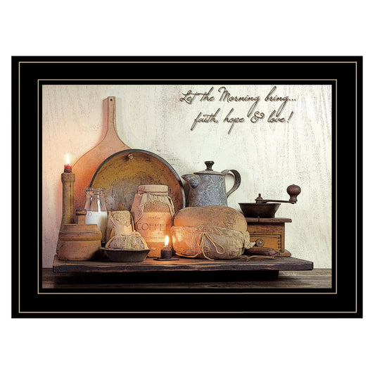 Faith Hope and Love 2 Black Framed Print Kitchen Wall Art - Homeroots