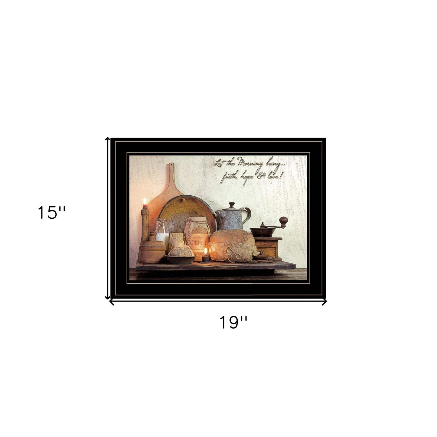 Faith Hope and Love 2 Black Framed Print Kitchen Wall Art - Homeroots - Flyclothing LLC