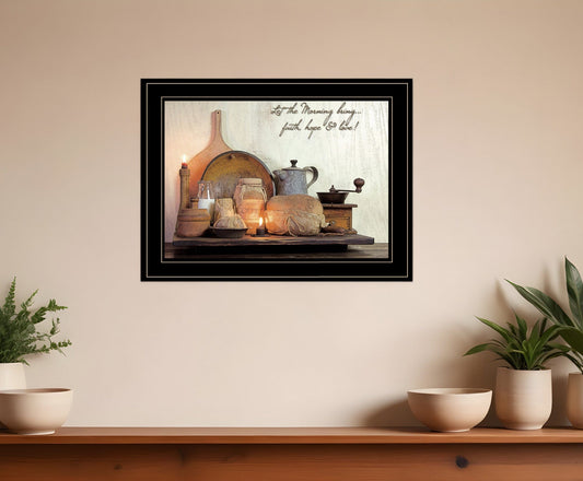Faith Hope and Love 2 Black Framed Print Kitchen Wall Art - Homeroots