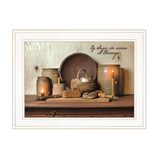 By Grace 2 White Framed Print Kitchen Wall Art - Homeroots
