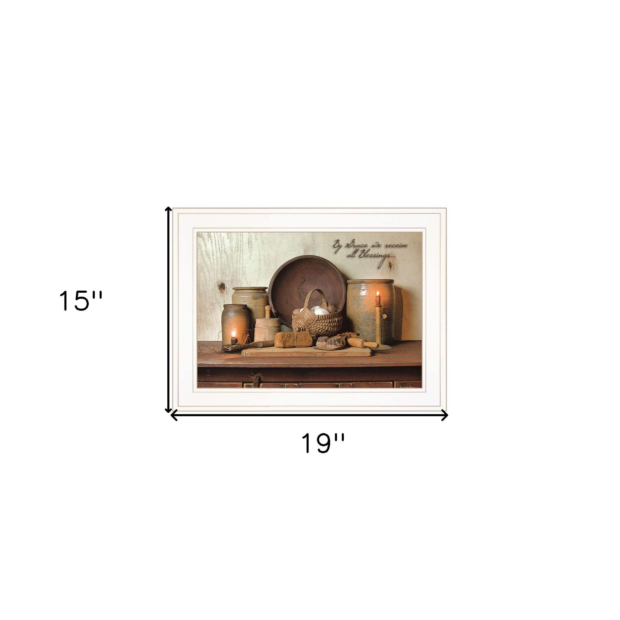 By Grace 2 White Framed Print Kitchen Wall Art - Homeroots - Flyclothing LLC