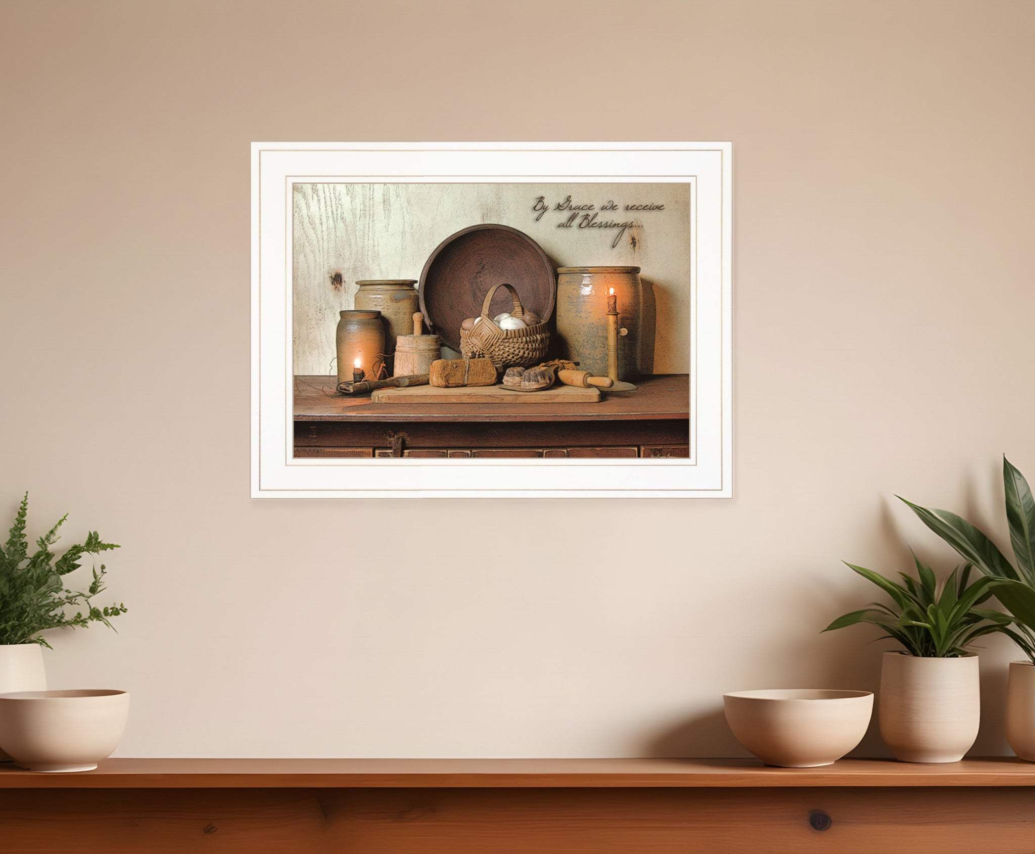By Grace 2 White Framed Print Kitchen Wall Art - Homeroots - Flyclothing LLC