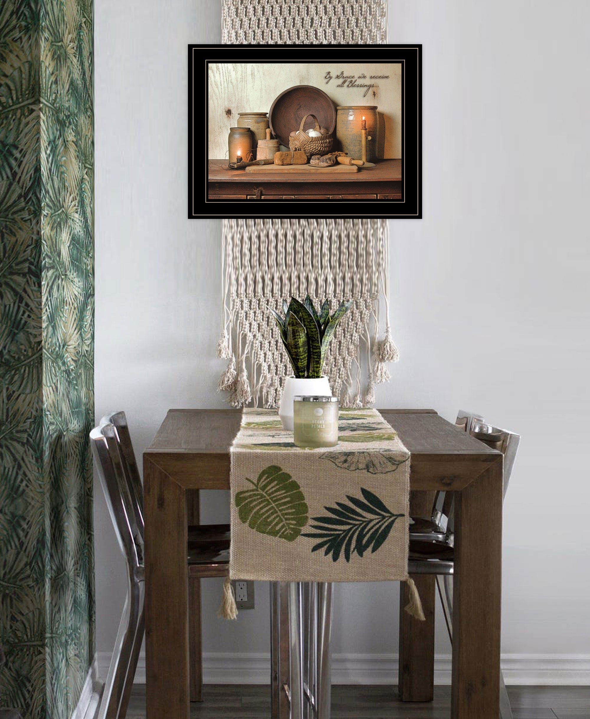 By Grace 3 Black Framed Print Kitchen Wall Art - Homeroots