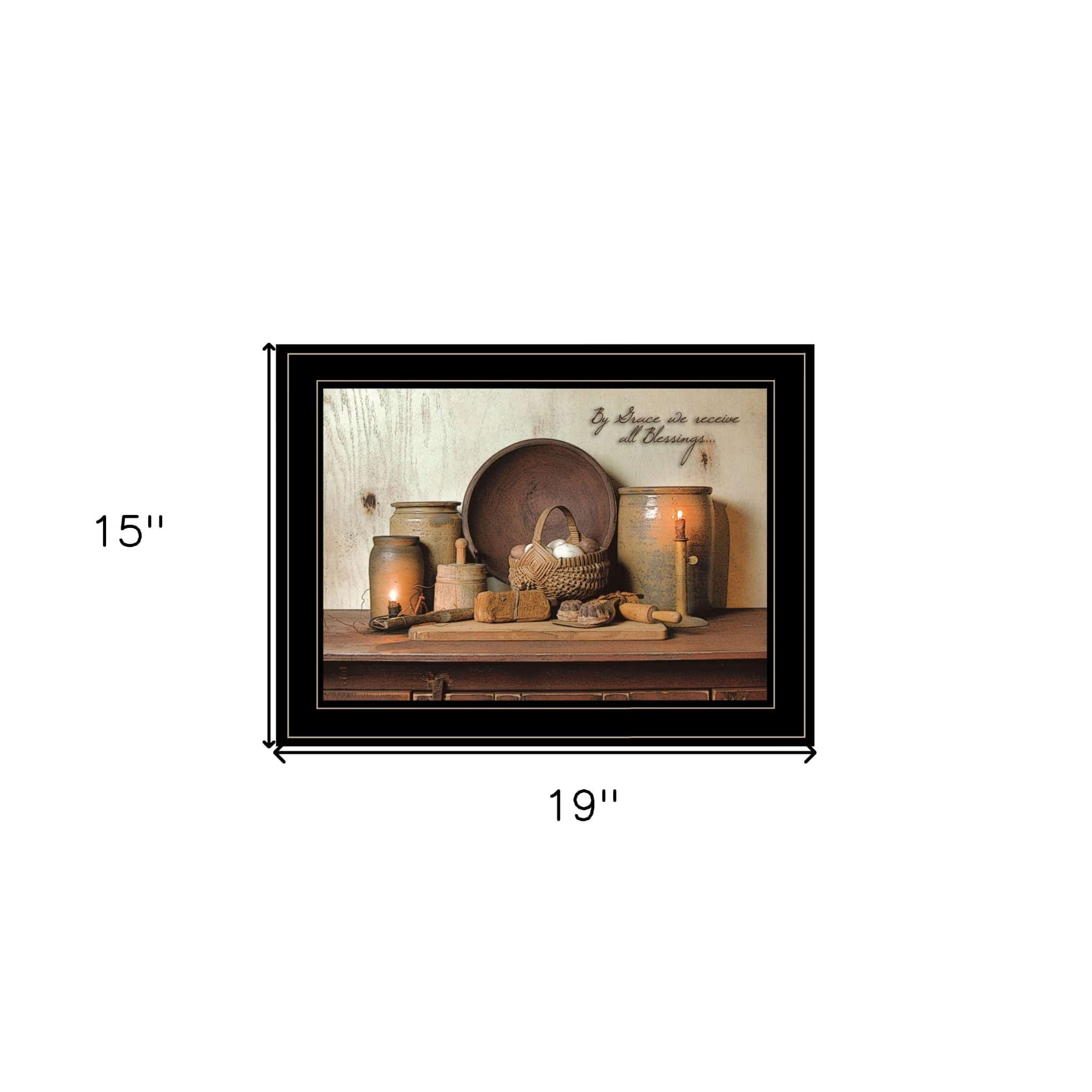 By Grace 3 Black Framed Print Kitchen Wall Art - Homeroots