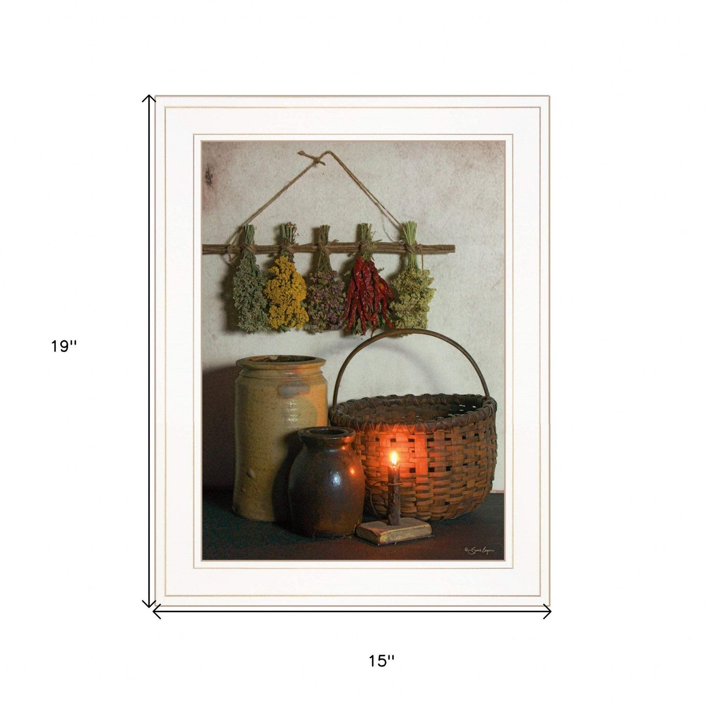 Dried Flower White Framed Print Wall Art - Homeroots - Flyclothing LLC