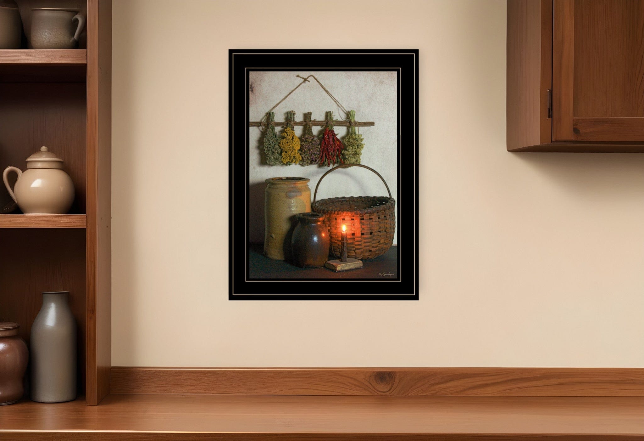 Dried Flower 1 Black Framed Print Wall Art - Homeroots