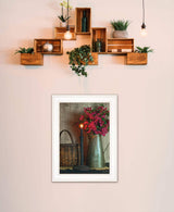 Basket and Blossoms White Framed Print Wall Art - Homeroots - Flyclothing LLC