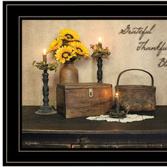 Grateful Thankful Blessing 2 Black Framed Print Wall Art - Homeroots