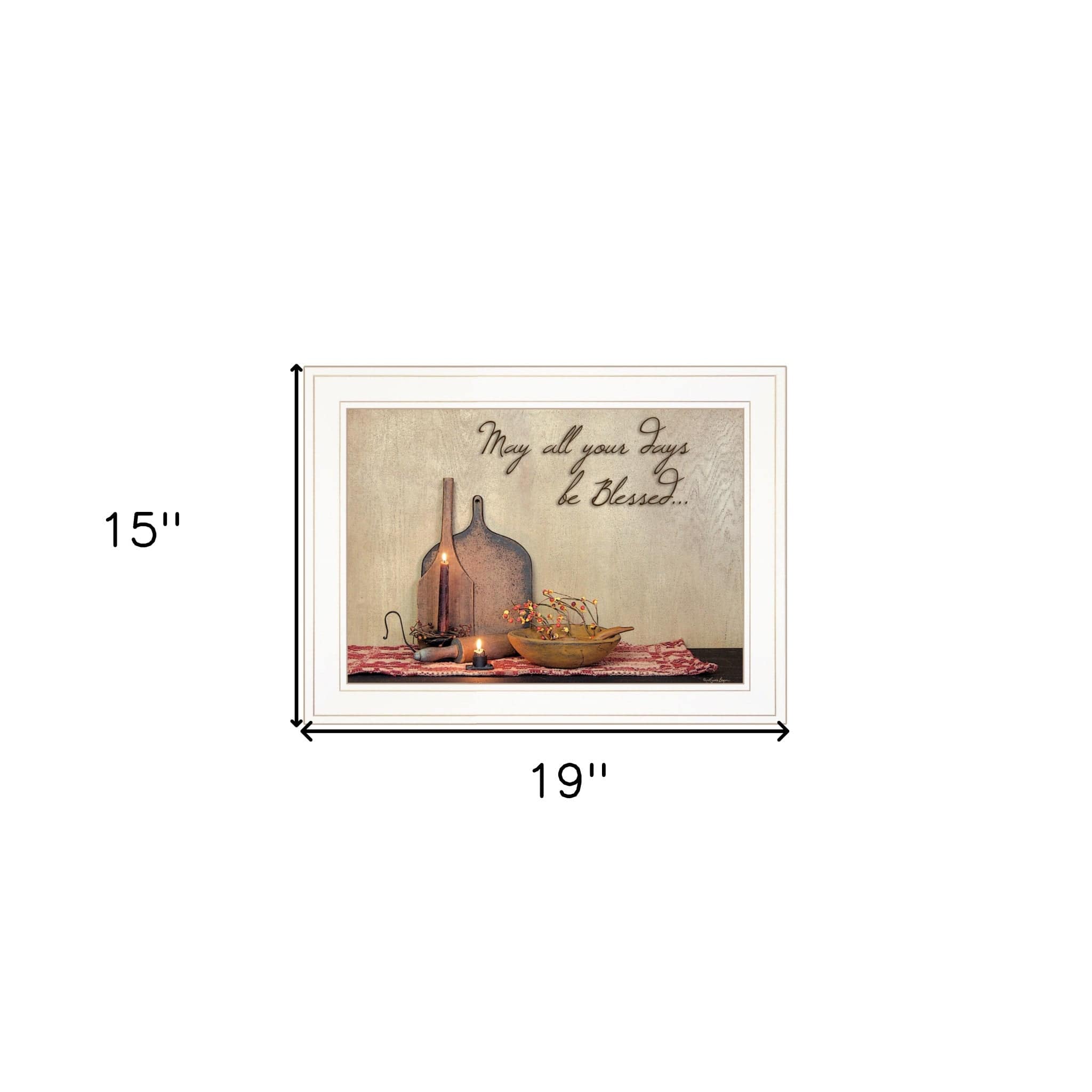 May All Your Days be Blessed Collection White Framed Print Wall Art - Homeroots