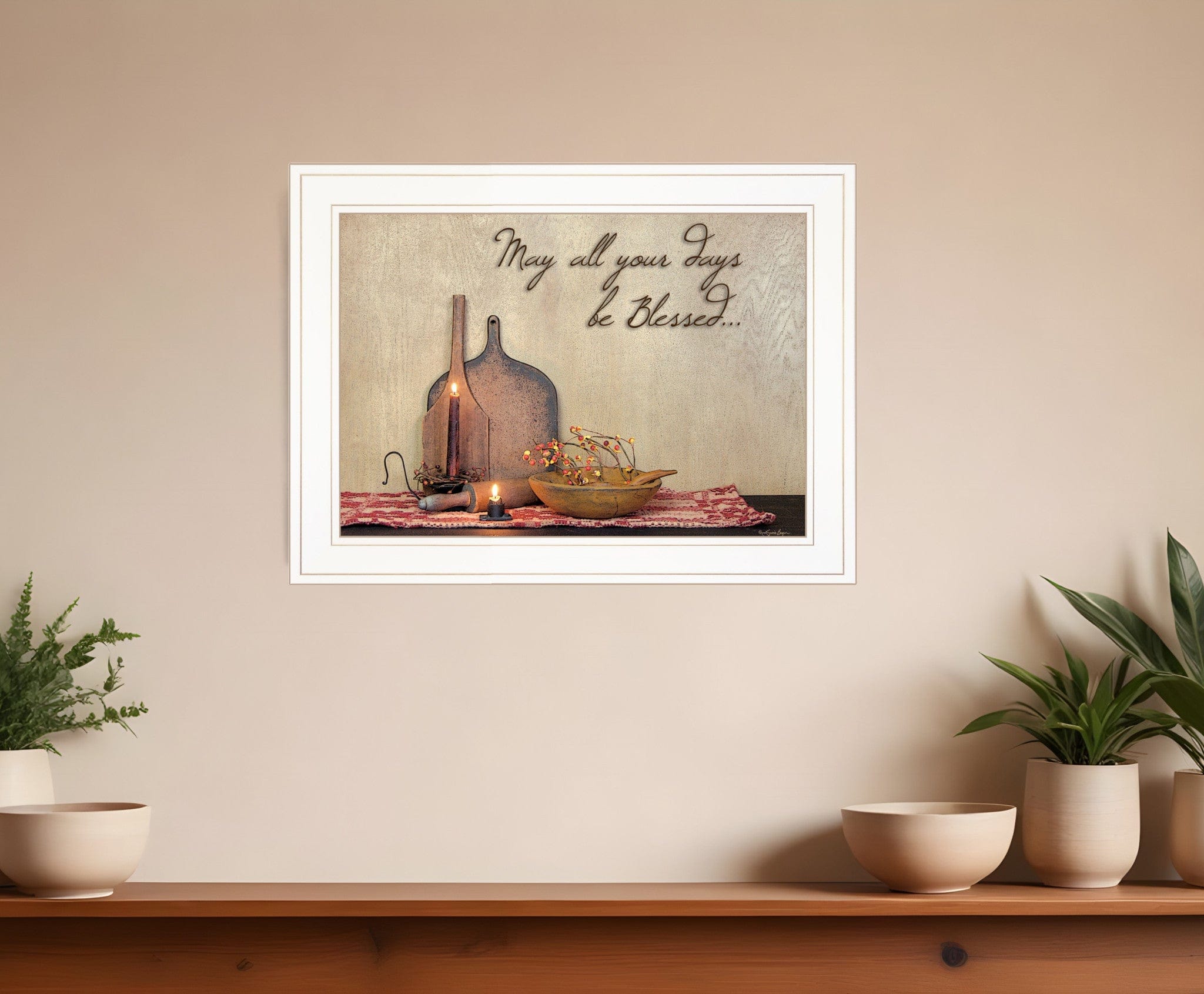 May All Your Days be Blessed Collection White Framed Print Wall Art - Homeroots