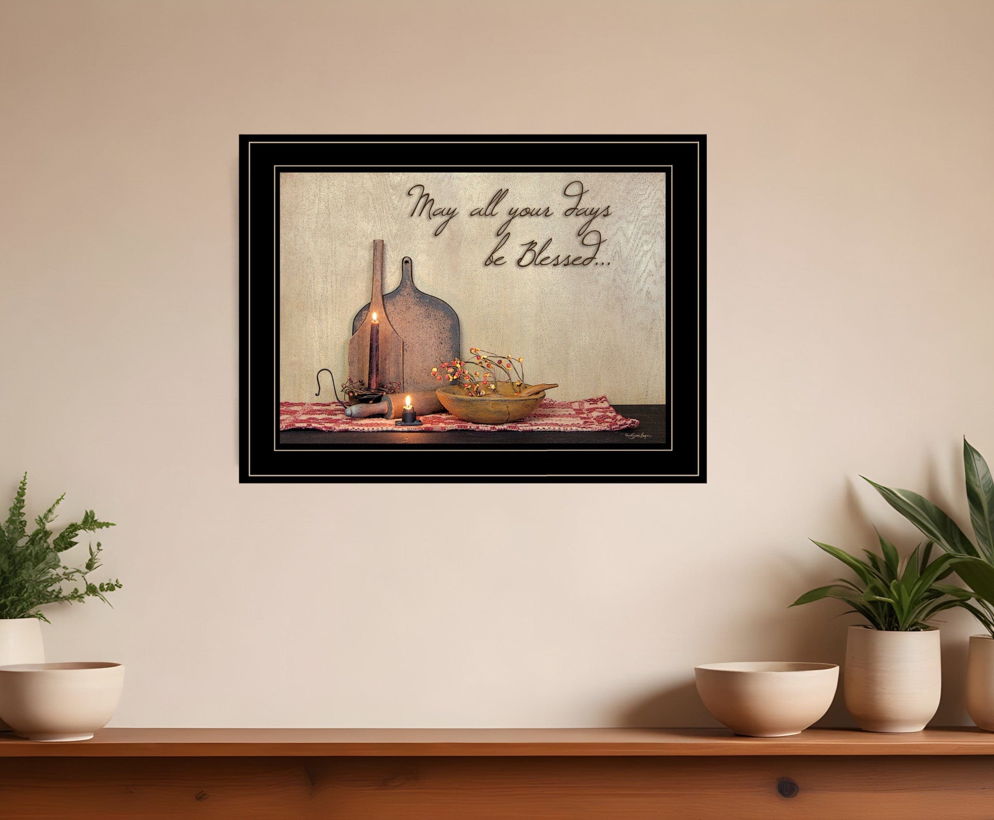May All Your Days be Blessed Collection Black Framed Print Wall Art - Homeroots