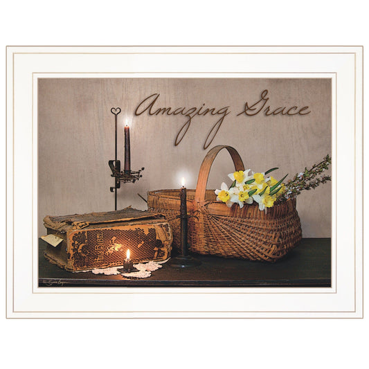 Amazing Grace White Framed Print Kitchen Wall Art - Homeroots