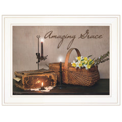 Amazing Grace White Framed Print Kitchen Wall Art - Homeroots
