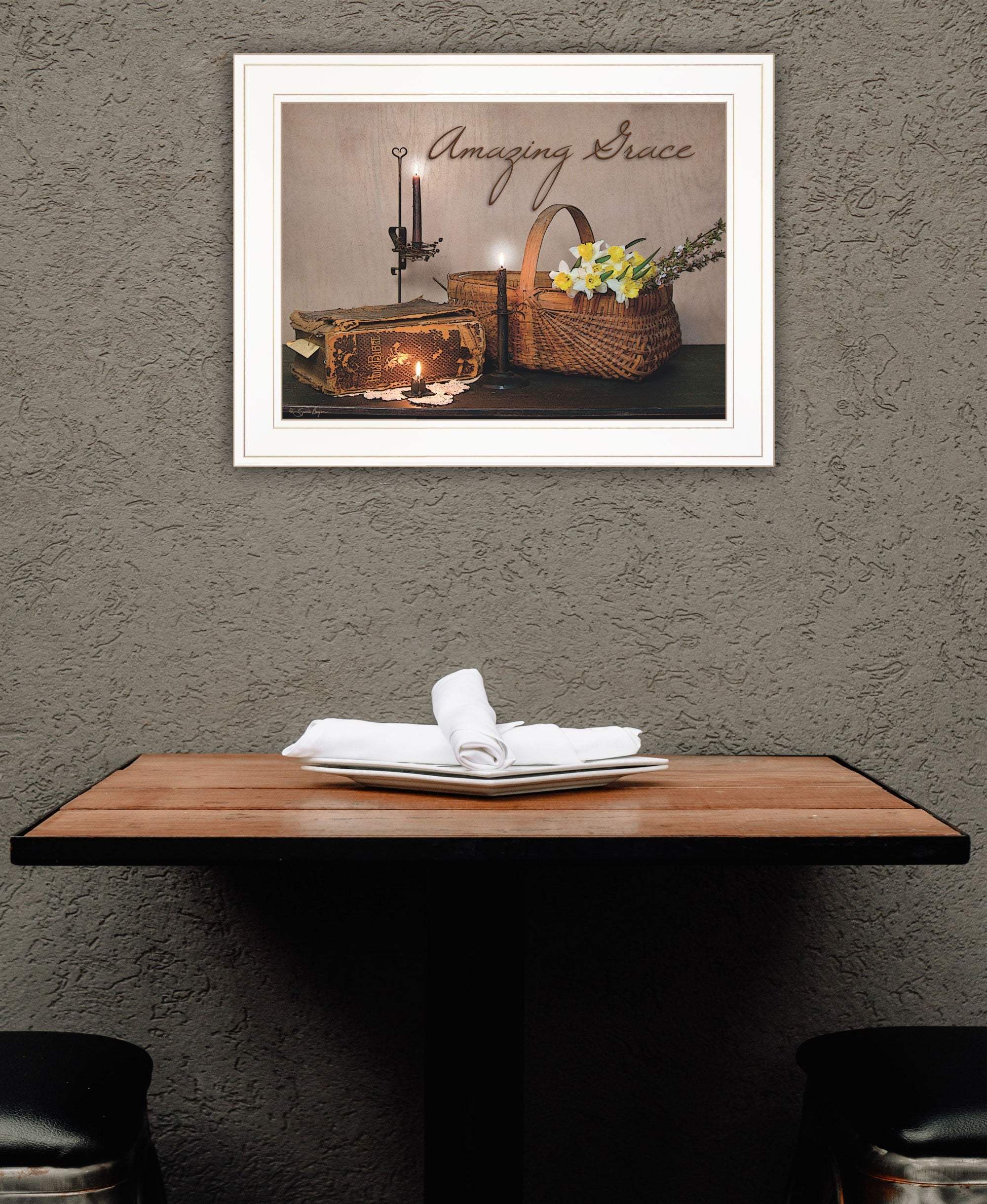 Amazing Grace White Framed Print Kitchen Wall Art - Homeroots - Flyclothing LLC