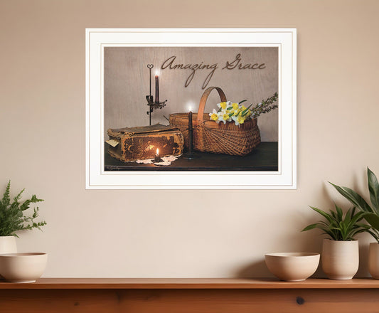 Amazing Grace White Framed Print Kitchen Wall Art - Homeroots