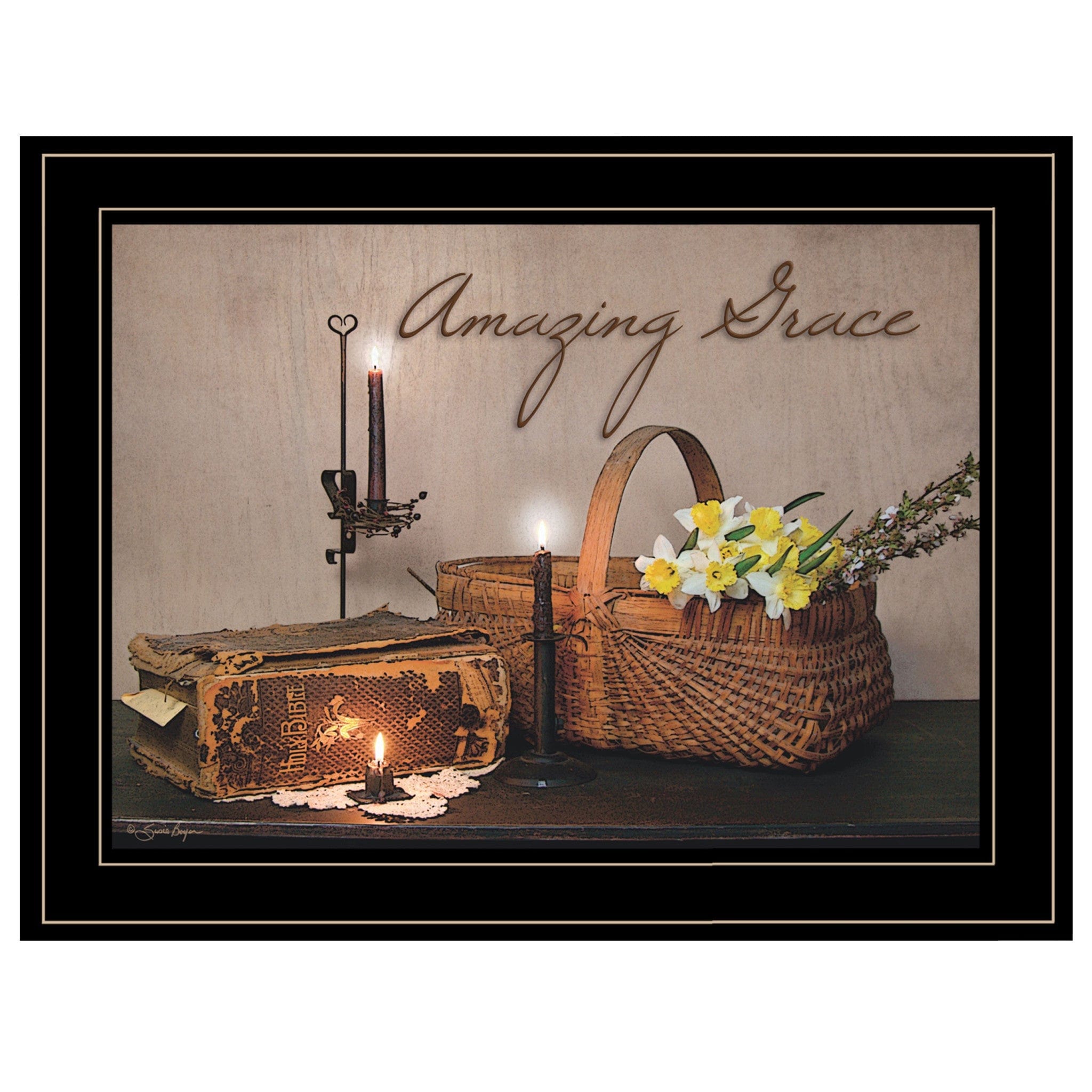 Amazing Grace Black Framed Print Kitchen Wall Art - Homeroots
