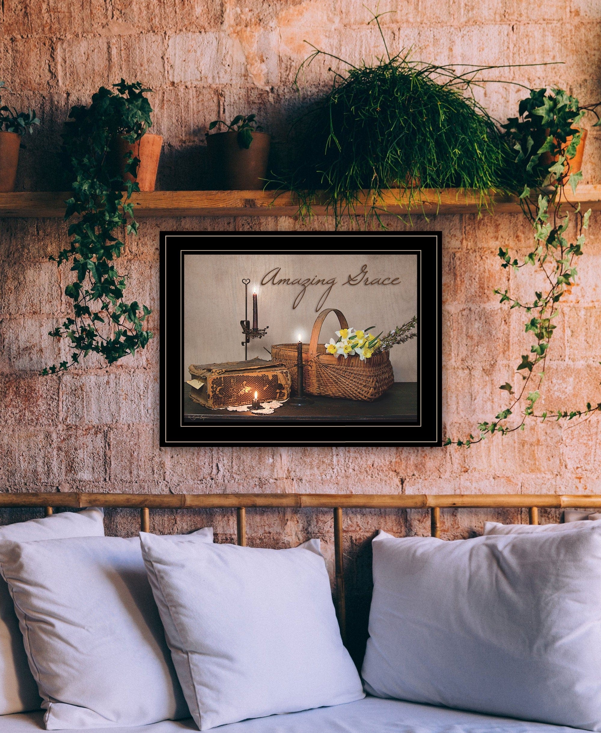 Amazing Grace Black Framed Print Kitchen Wall Art - Homeroots