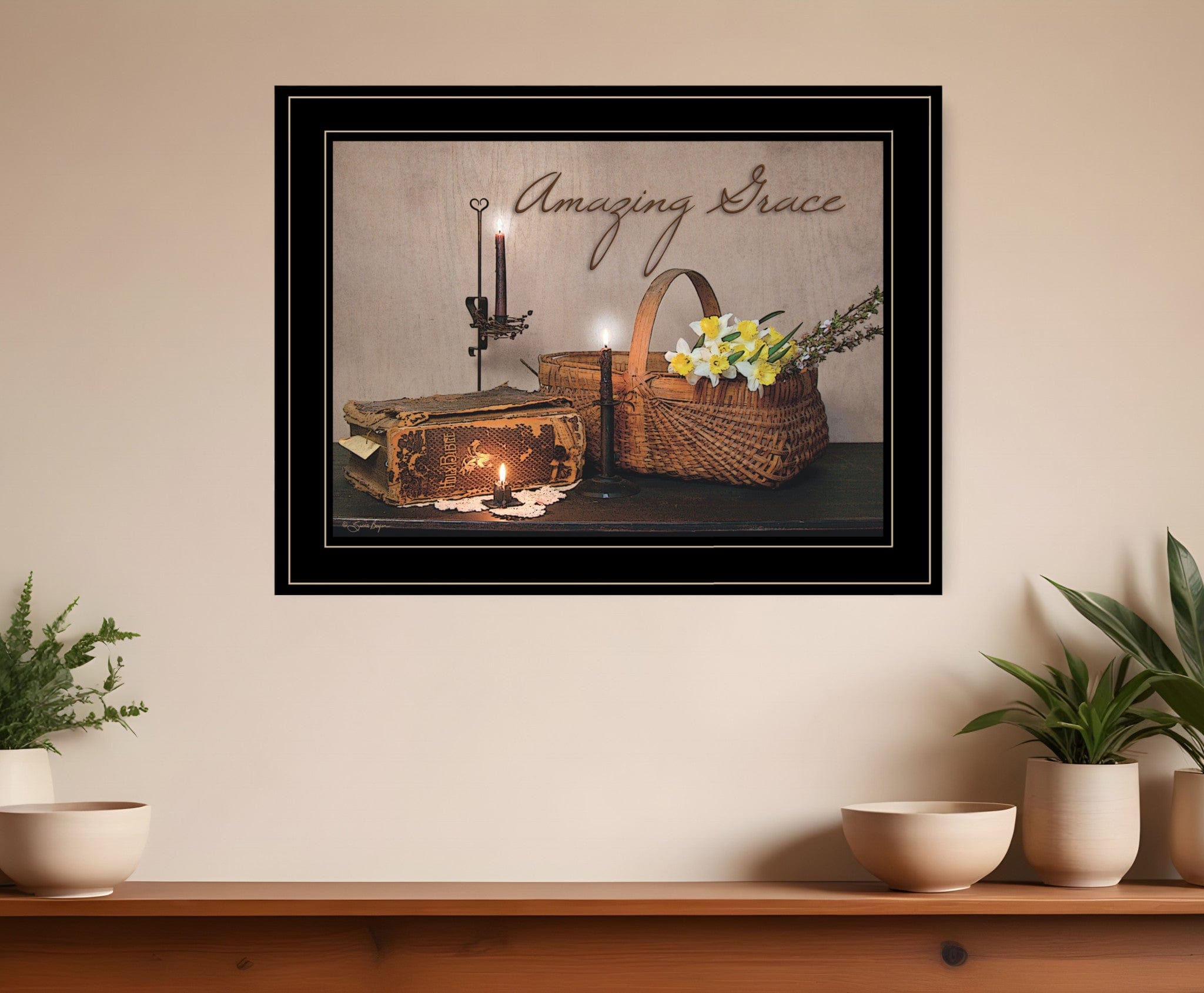 Amazing Grace Black Framed Print Kitchen Wall Art - Homeroots