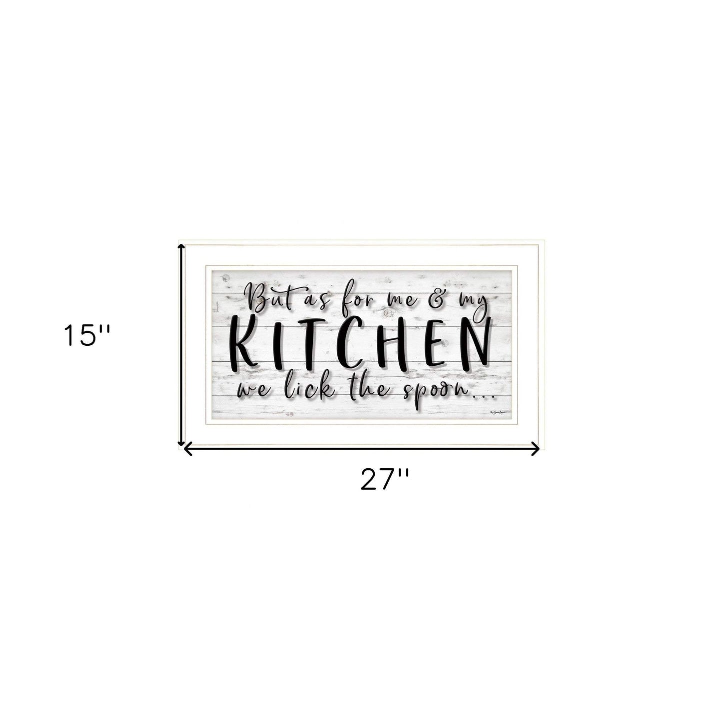 We lick the Spoon 1 White Framed Print Kitchen Wall Art - Homeroots - Flyclothing LLC