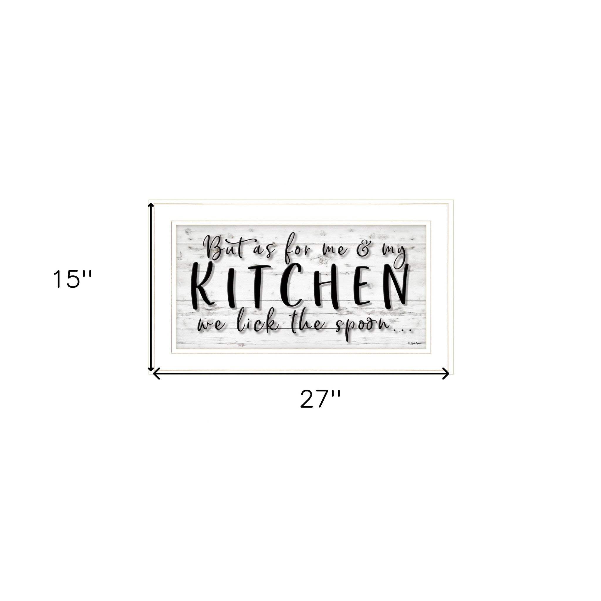 We lick the Spoon 1 White Framed Print Kitchen Wall Art - Homeroots - Flyclothing LLC