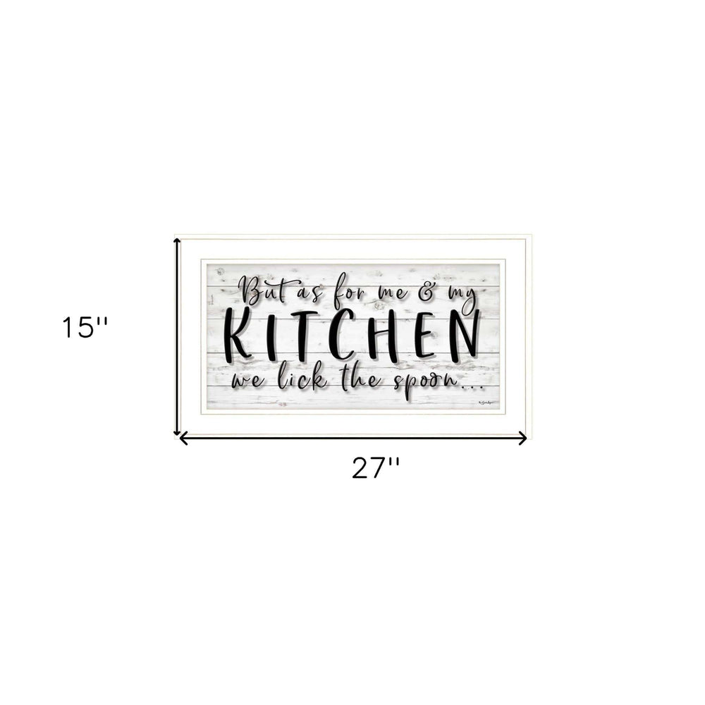 We lick the Spoon 1 White Framed Print Kitchen Wall Art - Homeroots - Flyclothing LLC