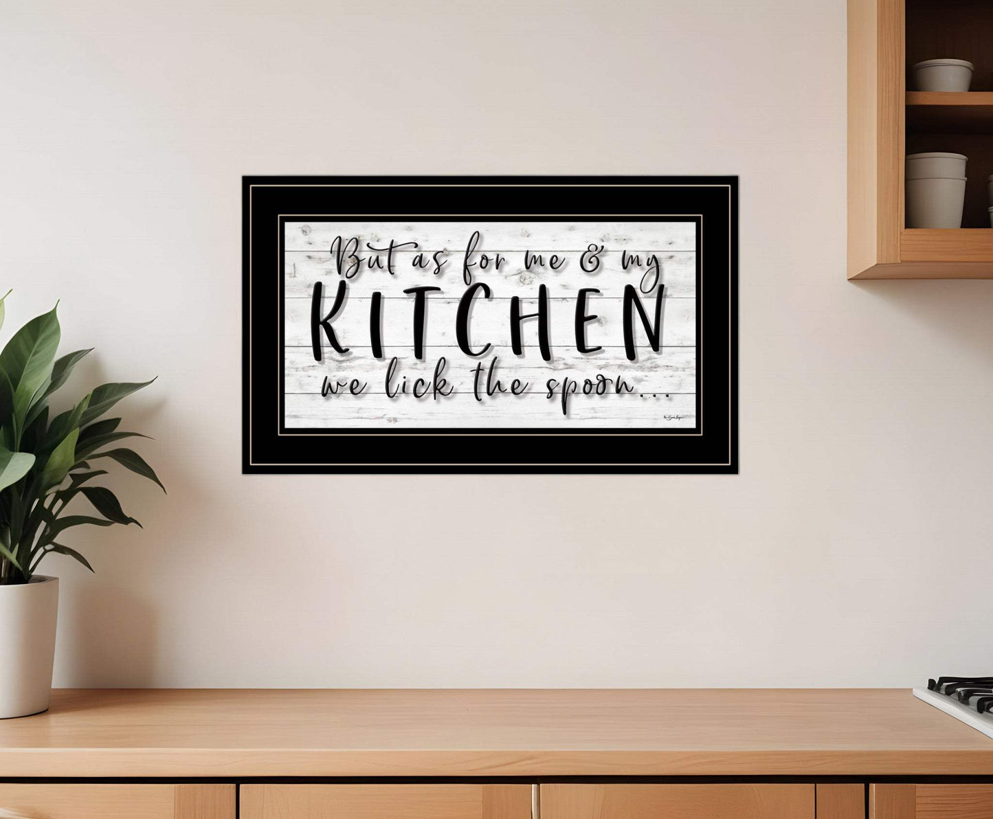 We lick the Spoon 2 Black Framed Print Kitchen Wall Art - Homeroots - Flyclothing LLC