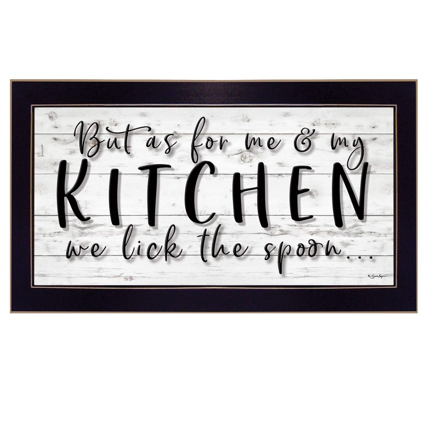 We lick the Spoon 3 Black Framed Print Kitchen Wall Art - Homeroots - Flyclothing LLC
