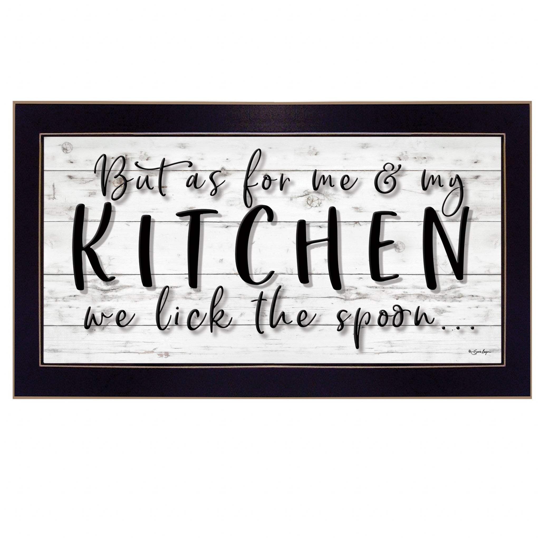 We lick the Spoon 3 Black Framed Print Kitchen Wall Art - Homeroots - Flyclothing LLC