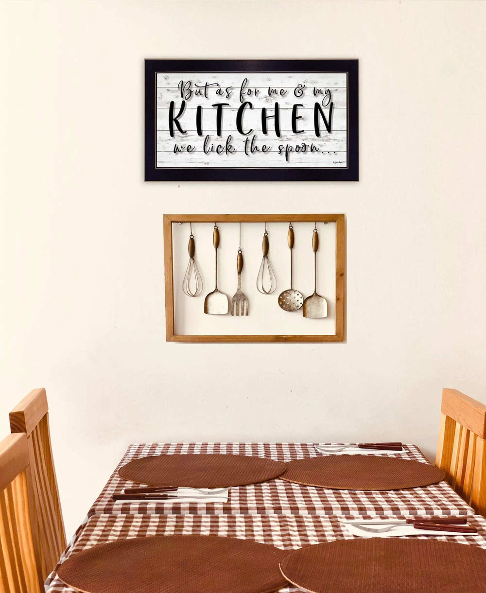 We lick the Spoon 3 Black Framed Print Kitchen Wall Art - Homeroots - Flyclothing LLC