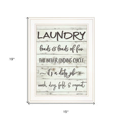 Laundry 1 White Framed Print Bathroom Wall Art - Homeroots