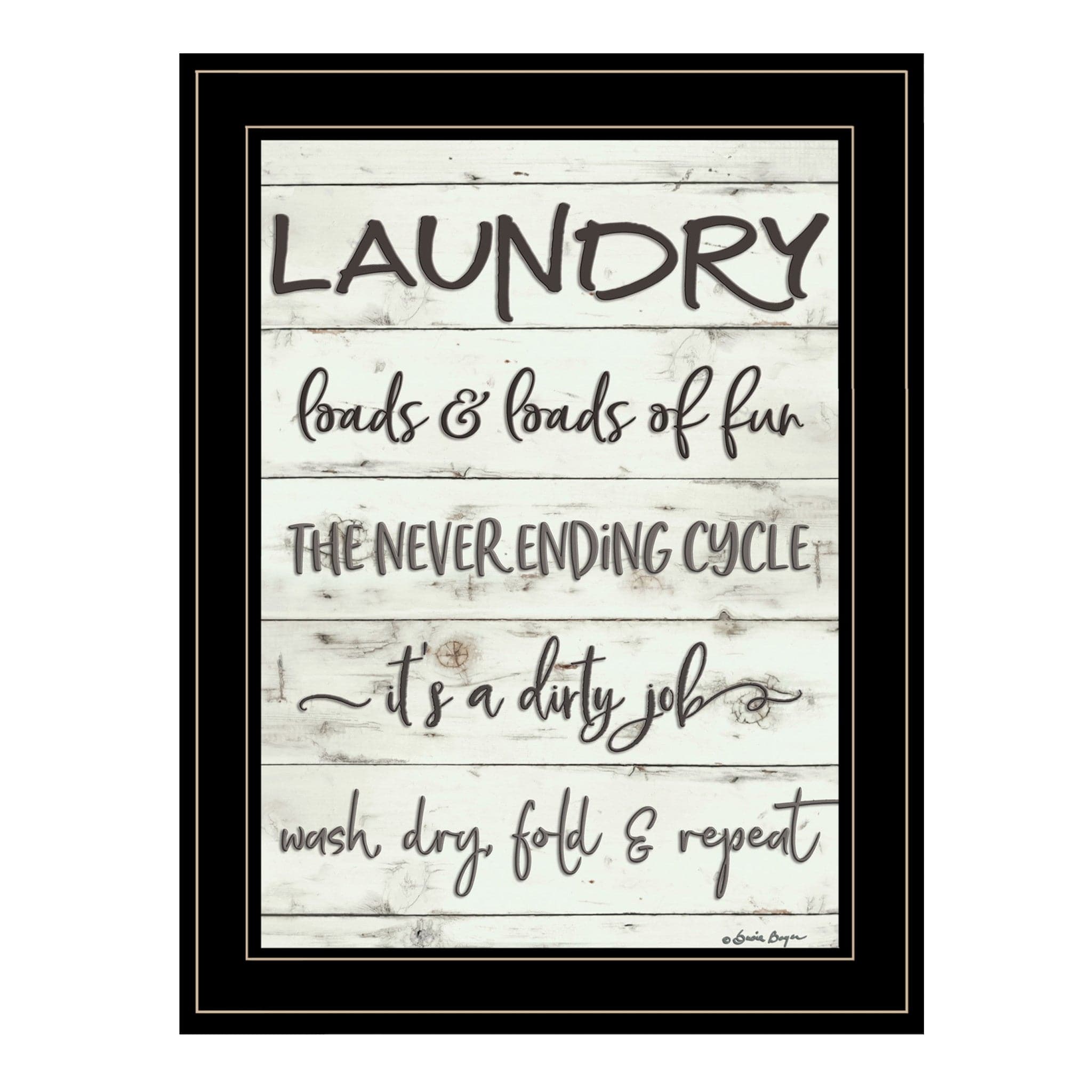 Laundry 2 Black Framed Print Bathroom Wall Art - Homeroots