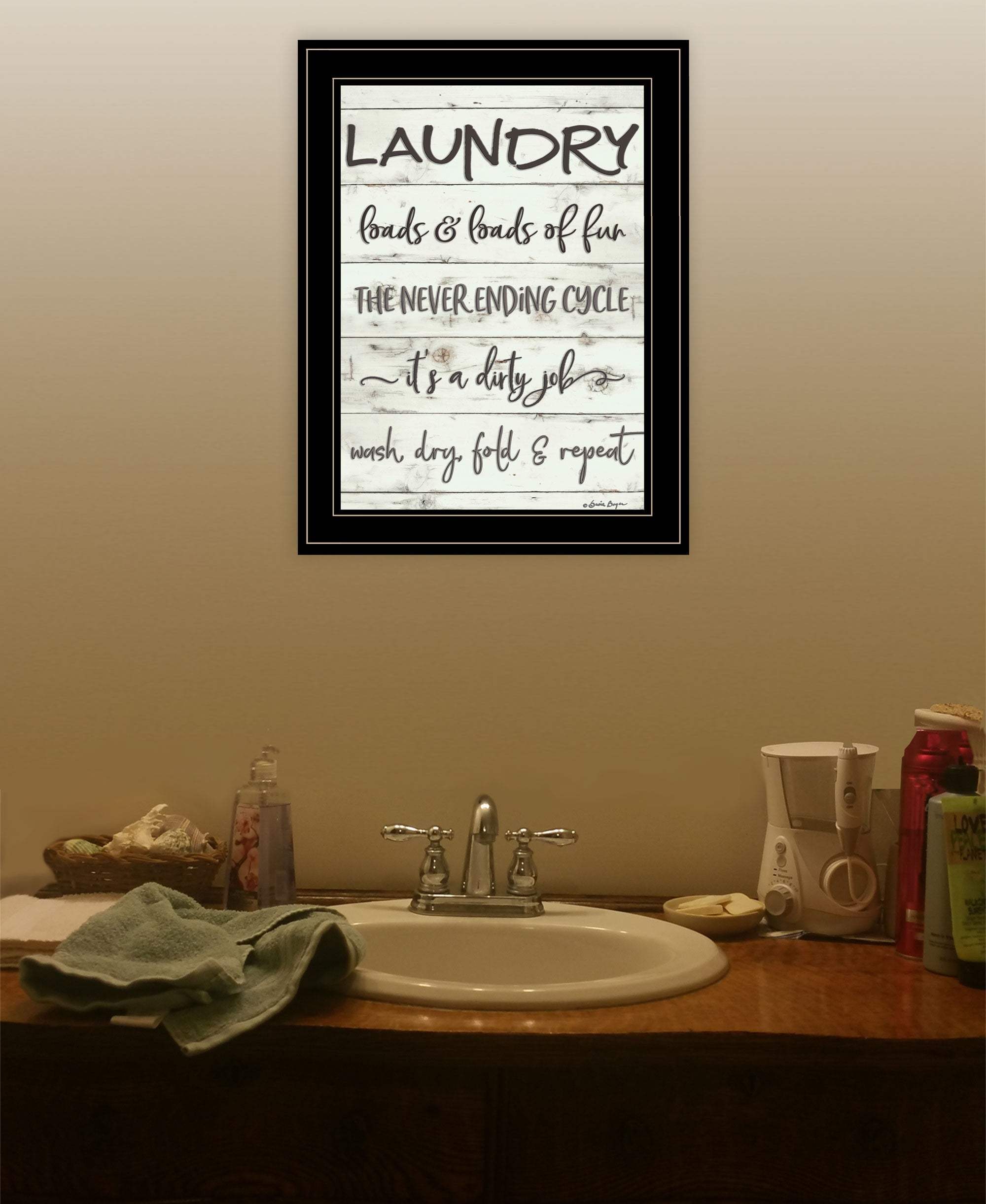 Laundry 2 Black Framed Print Bathroom Wall Art - Homeroots - Flyclothing LLC