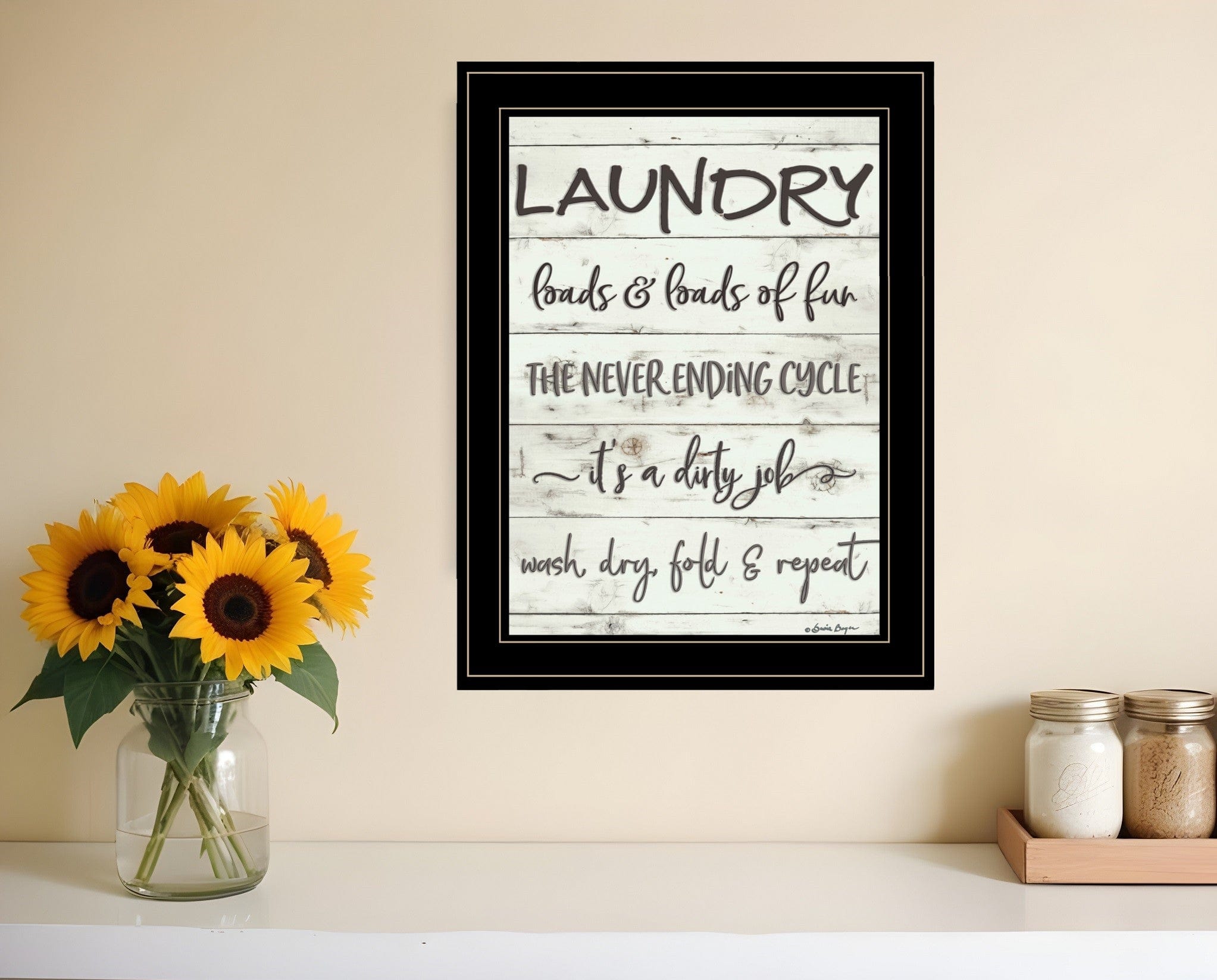 Laundry 2 Black Framed Print Bathroom Wall Art - Homeroots