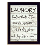 Laundry 3 Black Framed Print Bathroom Wall Art - Homeroots