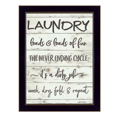 Laundry 3 Black Framed Print Bathroom Wall Art - Homeroots