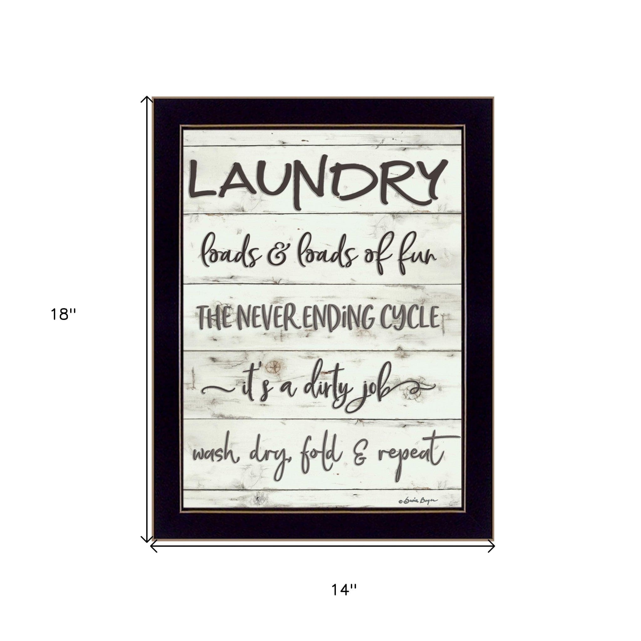 Laundry 3 Black Framed Print Bathroom Wall Art - Homeroots