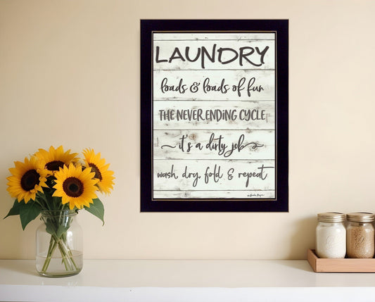 Laundry 3 Black Framed Print Bathroom Wall Art - Homeroots