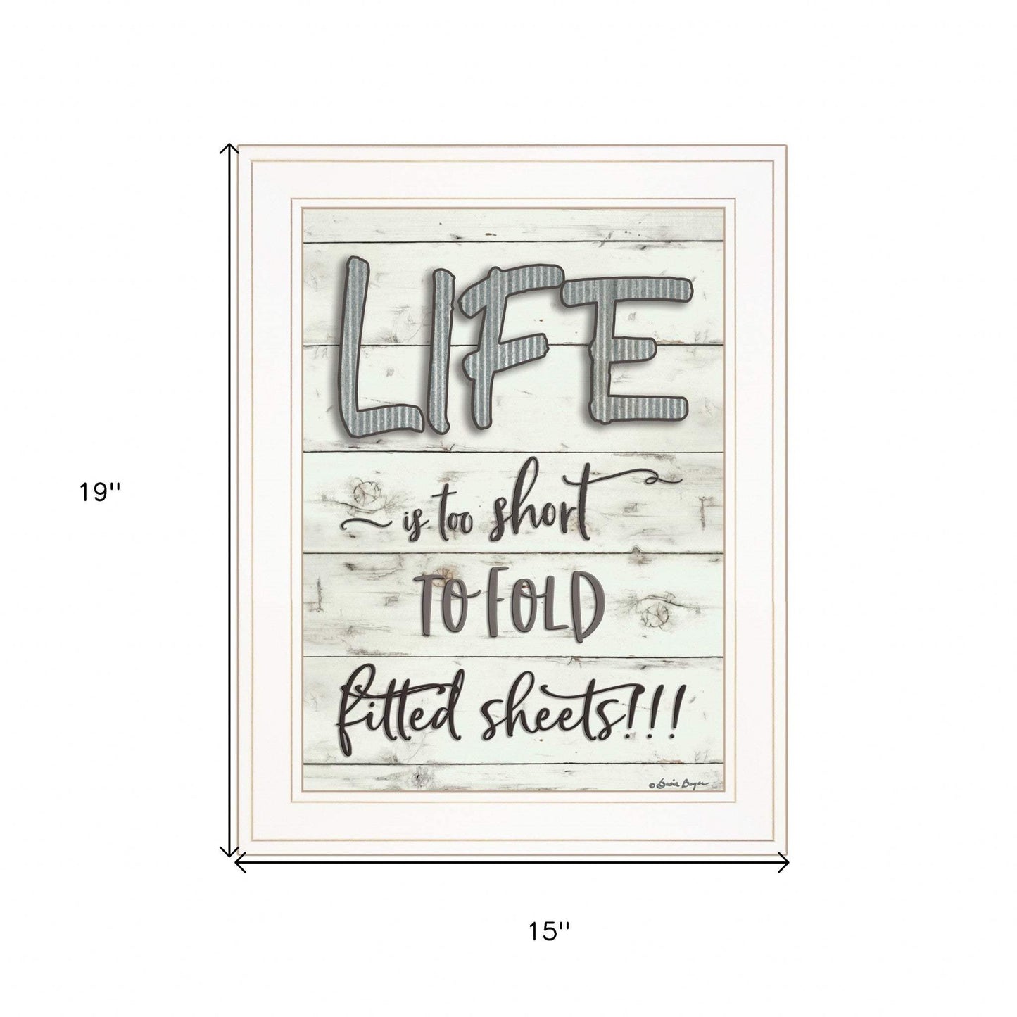 Life is too Short 1 White Framed Print Wall Art - Homeroots - Flyclothing LLC