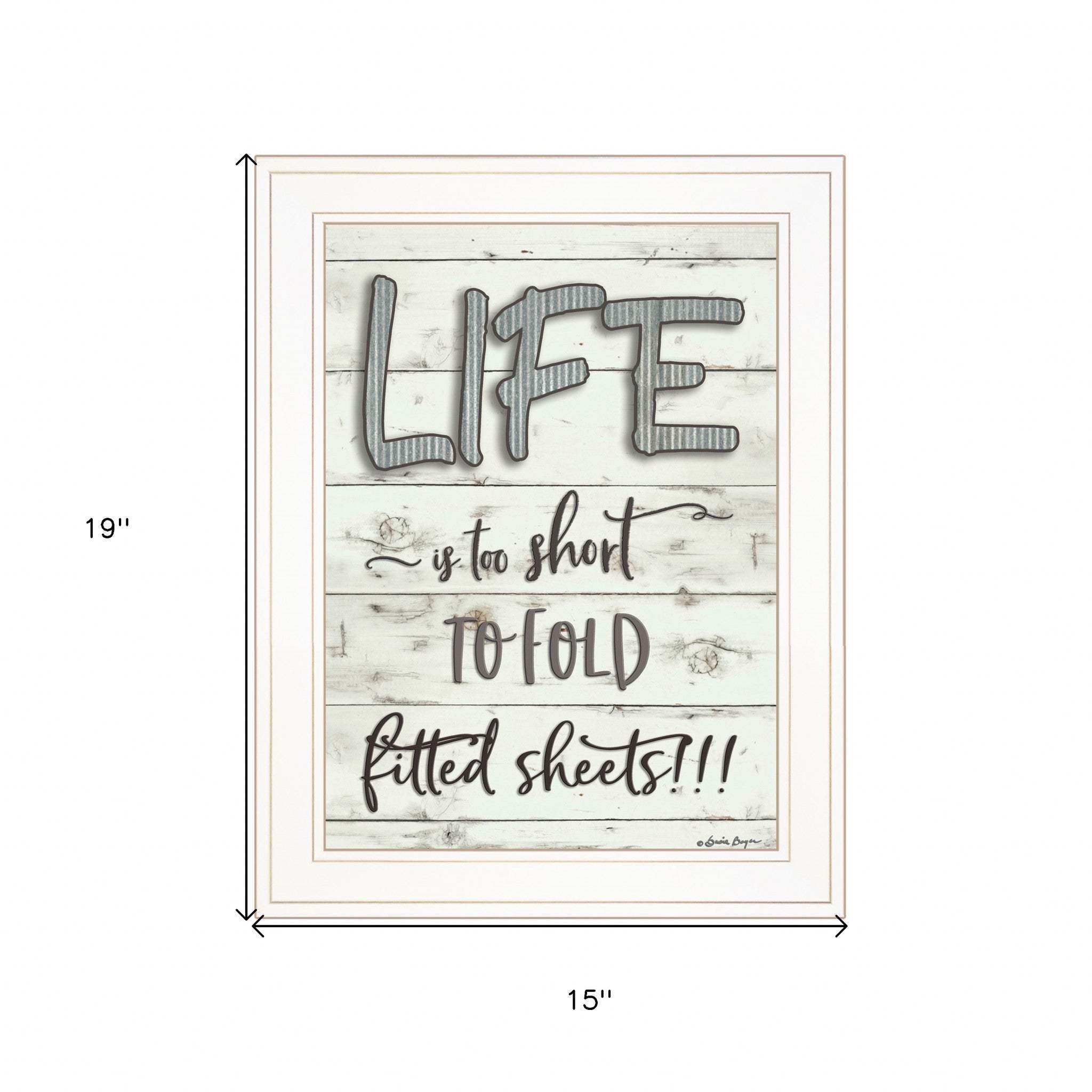 Life is too Short 1 White Framed Print Wall Art - Homeroots - Flyclothing LLC