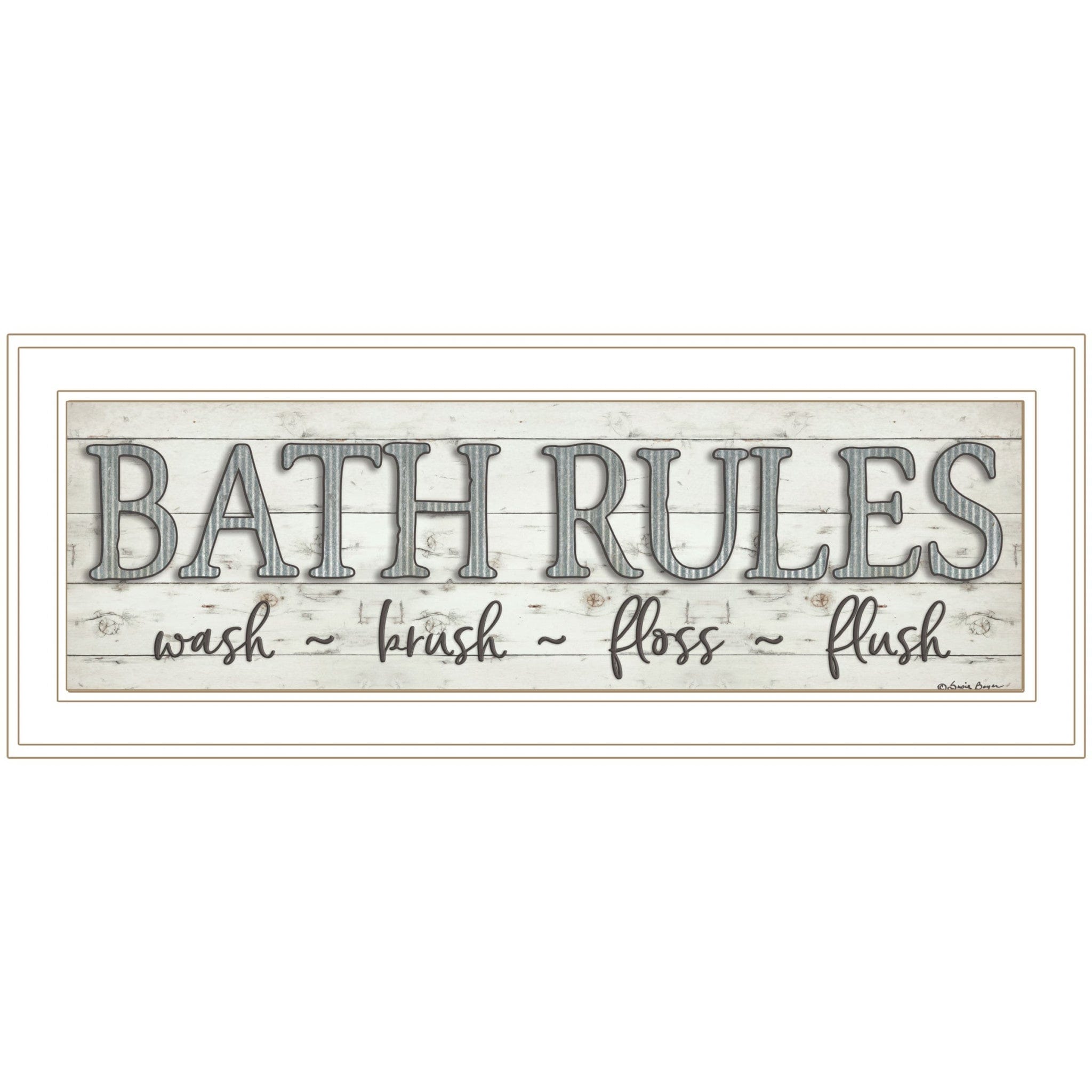 Bath Rules 1 White Framed Print Bathroom Wall Art - Homeroots