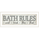 Bath Rules 1 White Framed Print Bathroom Wall Art - Homeroots