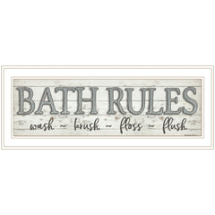 Bath Rules 1 White Framed Print Bathroom Wall Art - Homeroots